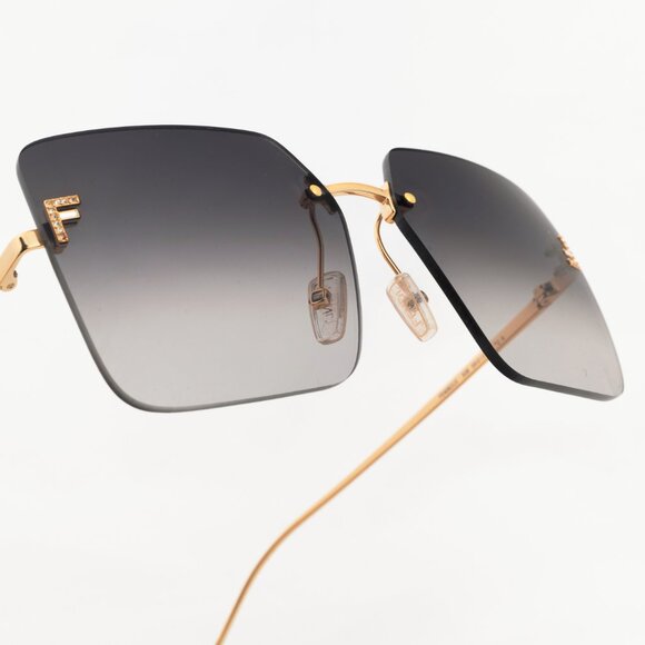 Fendi First FE4082US Gold-Tone FF-Crystal Square Sunglasses - Picture 5 of 10